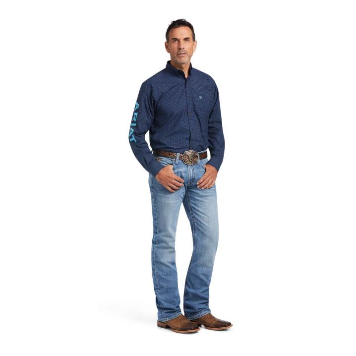 Ariat Pro Series Team Sully Klassische Fit Shirt Navy | NzH4agAb