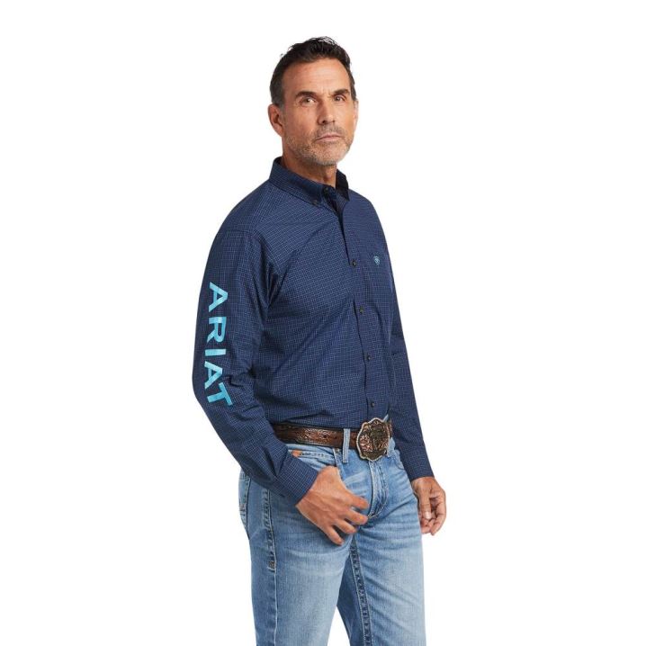 Ariat Pro Series Team Sully Klassische Fit Shirt Navy | NzH4agAb