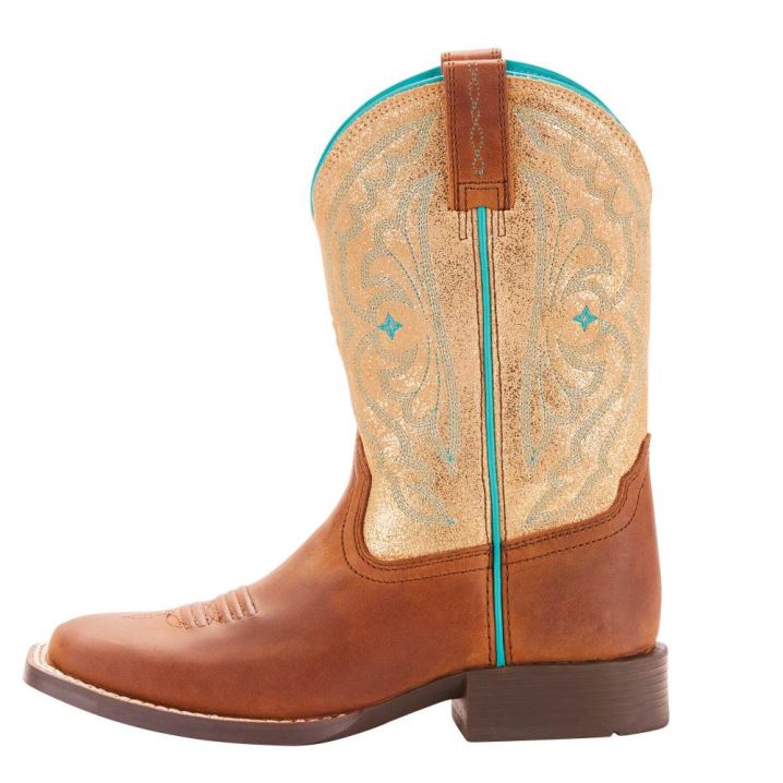 Ariat Quickdraw Western Boot Metal Gold | FfaneTxN