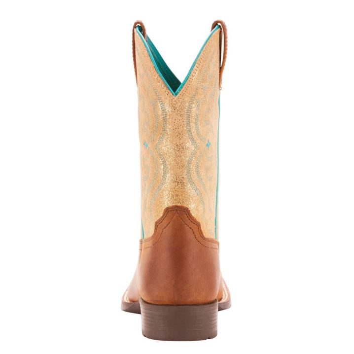 Ariat Quickdraw Western Boot Metal Gold | FfaneTxN