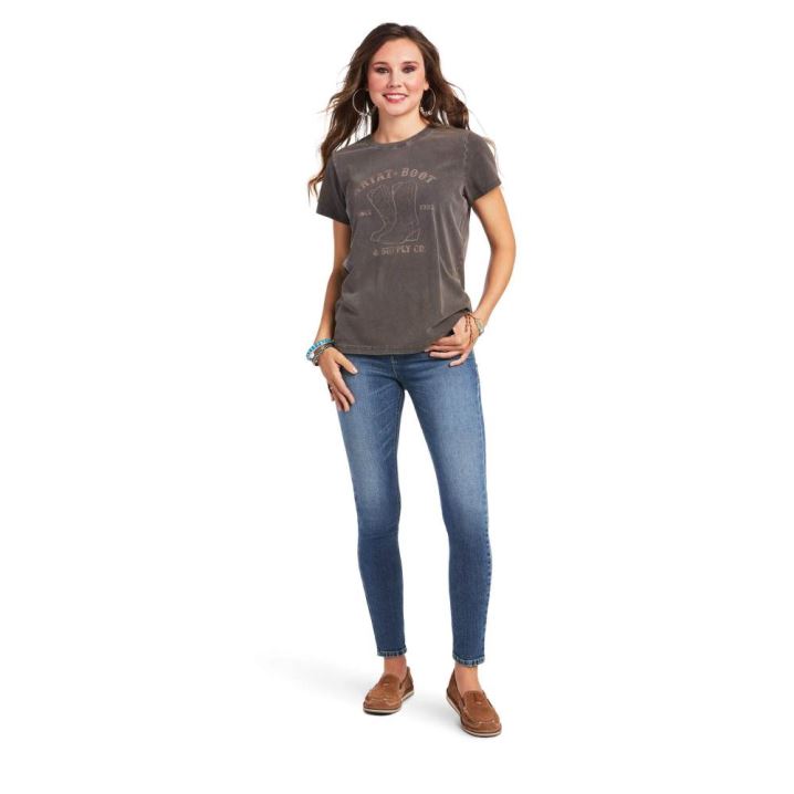 Ariat REAL Ariat Boot CO. Tee Grau Waschen | HxJ59iTf