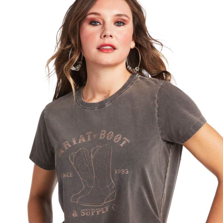 Ariat REAL Ariat Boot CO. Tee Grau Waschen | HxJ59iTf