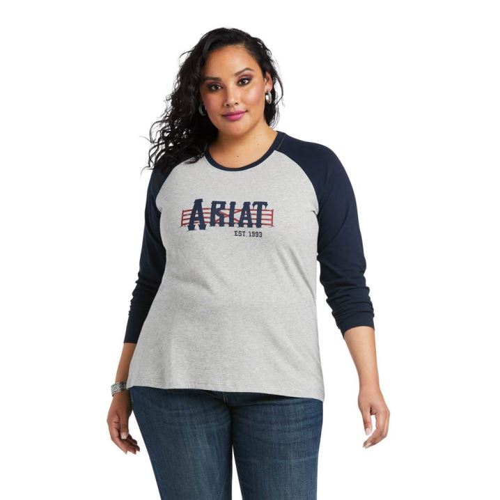 Ariat REAL Ariat Graphic Tee Grau | FkanXzZG