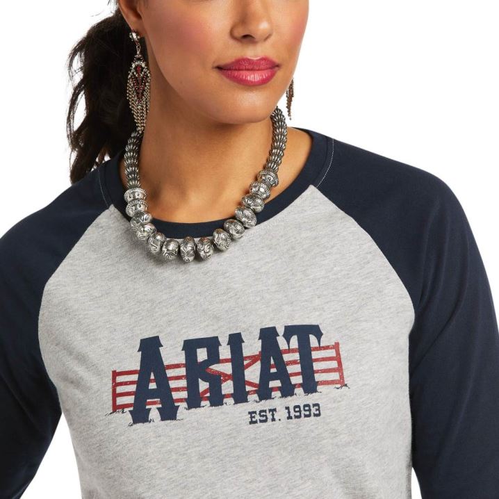 Ariat REAL Ariat Graphic Tee Grau | FkanXzZG