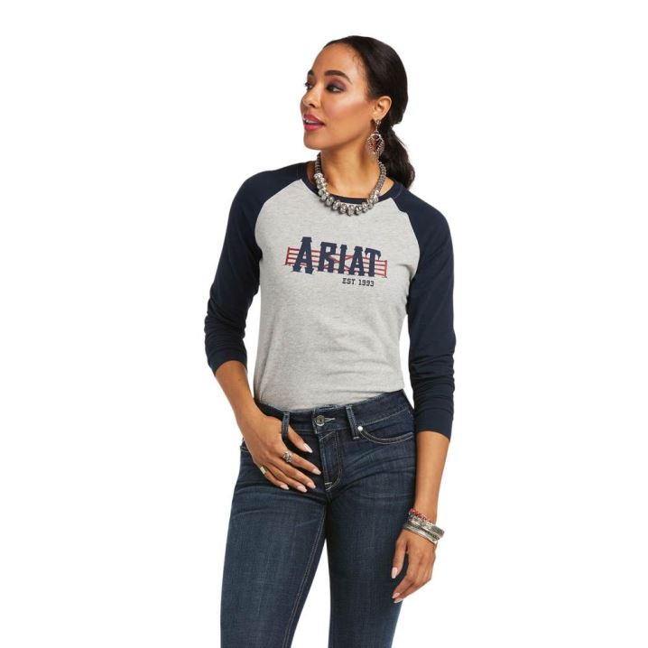 Ariat REAL Ariat Graphic Tee Grau | FkanXzZG