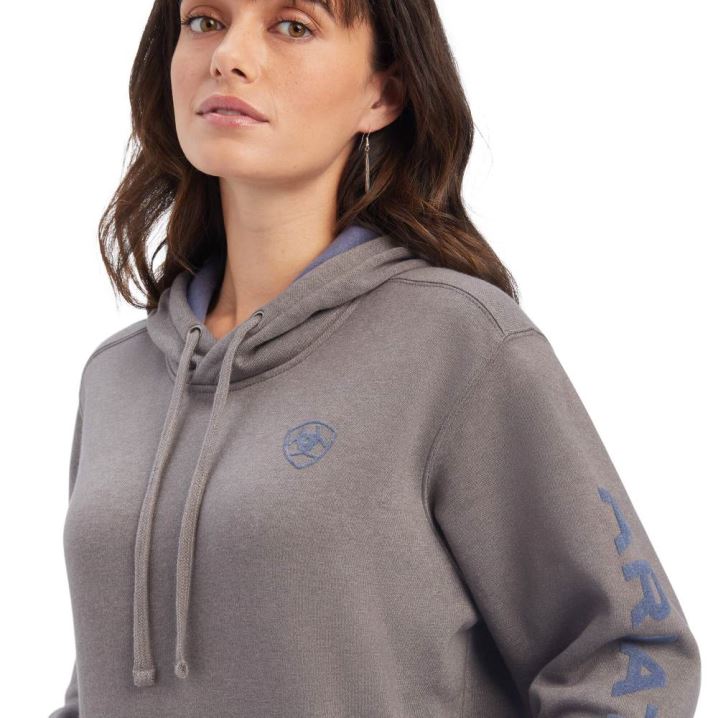 Ariat REAL Arm Logo Hoodie Grau | JBqPvq0n