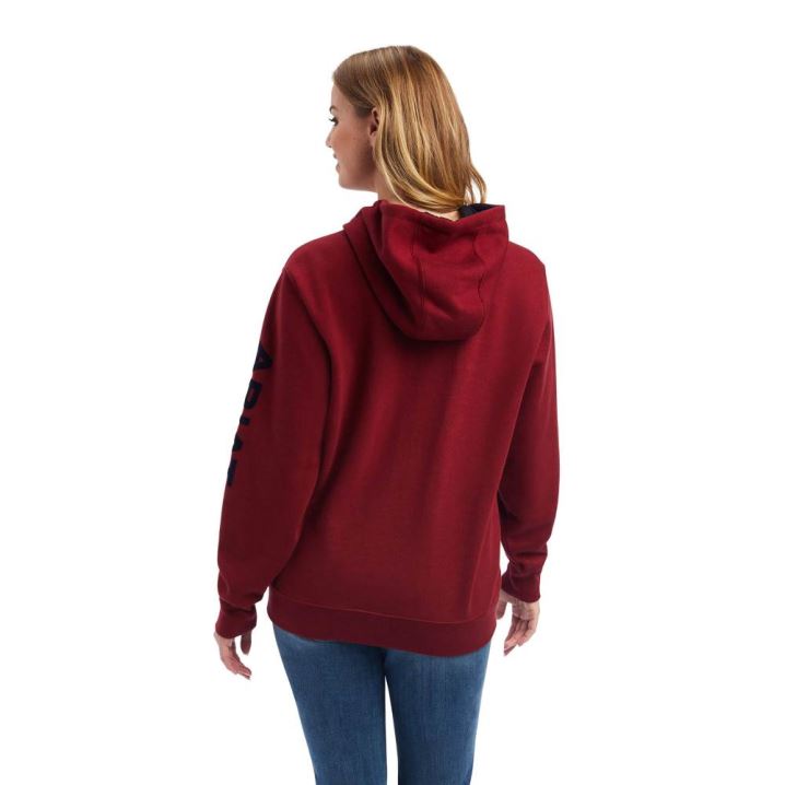 Ariat REAL Arm Logo Hoodie Rhubarb | 5AnfGPCJ