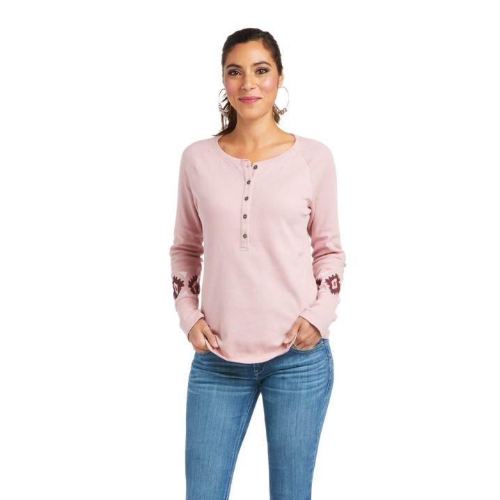 Ariat REAL Basic Henley Top Zephyr | cFBKg2Th