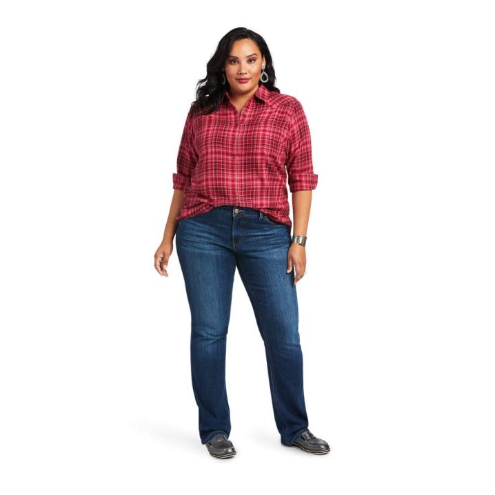 Ariat REAL Billie Jean Shirt Adobe Plaid | OiZciwVp