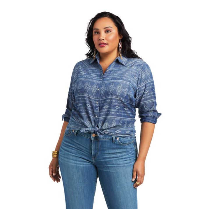 Ariat REAL Billie Jean Shirt Durado Chambray | sWPvP8O2