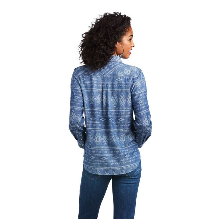 Ariat REAL Billie Jean Shirt Durado Chambray | sWPvP8O2