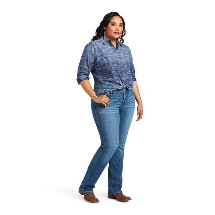 Ariat REAL Billie Jean Shirt Durado Chambray | sWPvP8O2