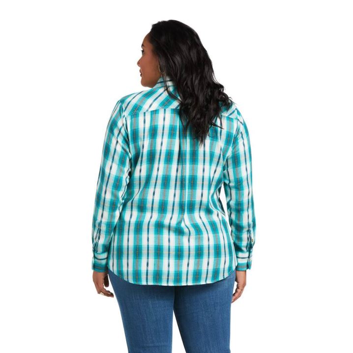 Ariat REAL Billie Jean Shirt Glacier Falls Plaid Dobby | 8Sqy3JXj