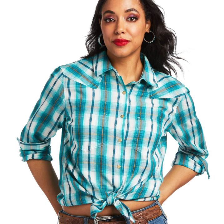 Ariat REAL Billie Jean Shirt Glacier Falls Plaid Dobby | 8Sqy3JXj