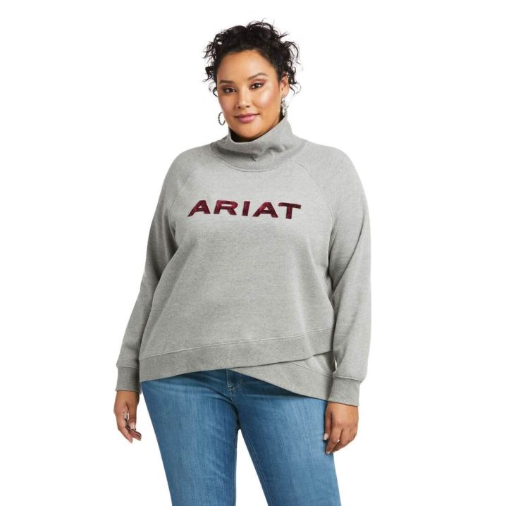 Ariat REAL Crossover Sweatshirt Grau | jWBMukp2