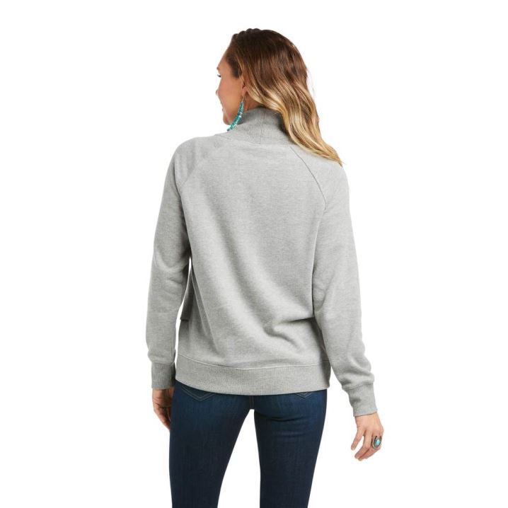 Ariat REAL Crossover Sweatshirt Grau | jWBMukp2