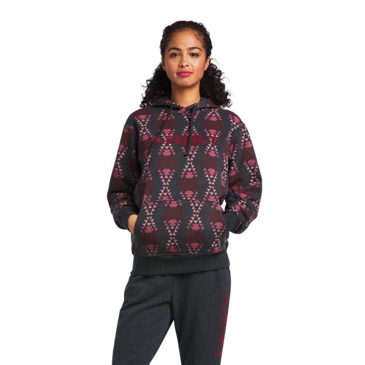 Ariat REAL Diamondback Printed Sweatshirt Grau | che64145