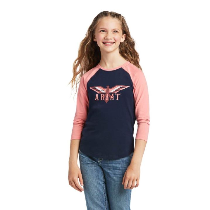 Ariat REAL Firebird BB LS Tee Navy | My1fexcV