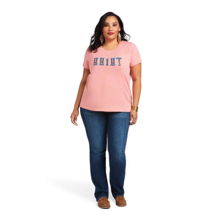 Ariat REAL Kinship Tee Peach Blossom | DSlAufSG