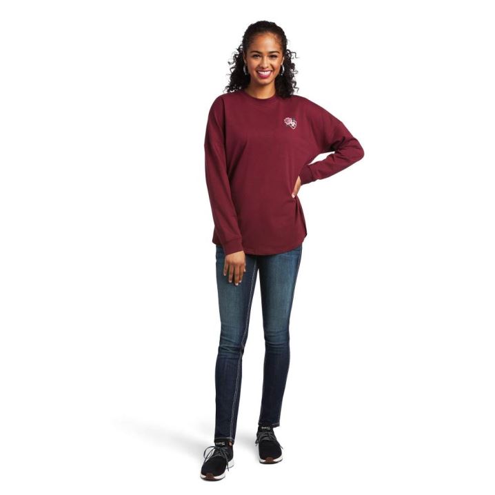 Ariat REAL OVERSIZE Tee Zinfandel | NMTgQNB8