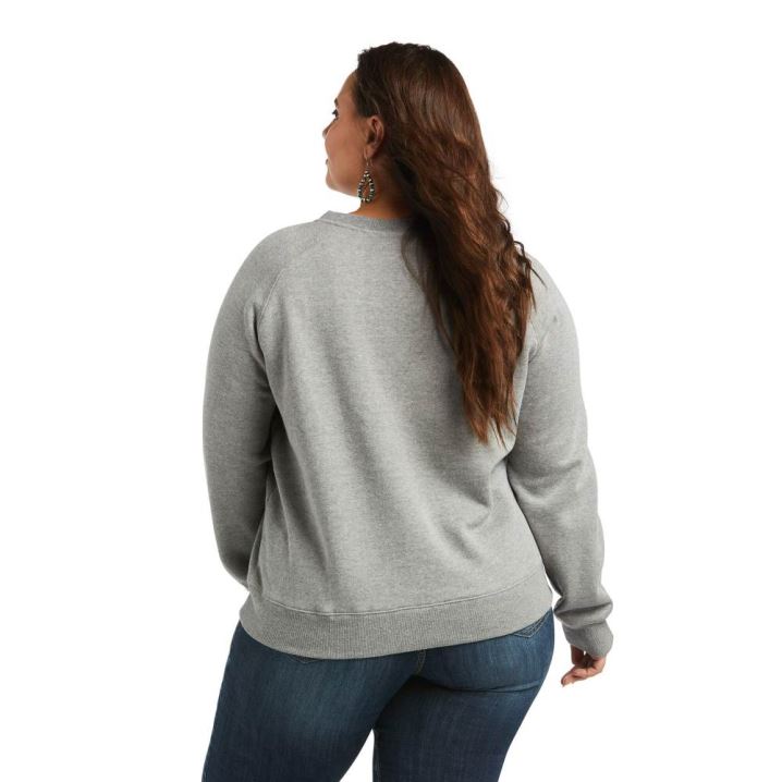 Ariat REAL Pacific Steerhead Sweatshirt Grau | j2pCkBoM