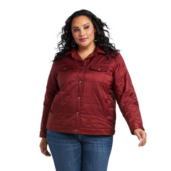 Ariat REAL Puffer Trucker Jacket Rhubarb | jbhmlysW