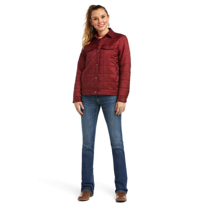 Ariat REAL Puffer Trucker Jacket Rhubarb | jbhmlysW