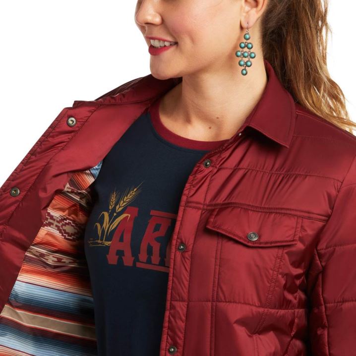 Ariat REAL Puffer Trucker Jacket Rhubarb | jbhmlysW