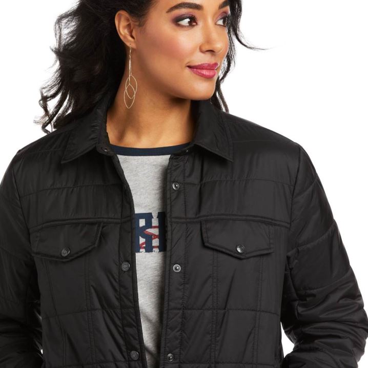 Ariat REAL Puffer Trucker Jacket Schwarz | yCzfnkBr