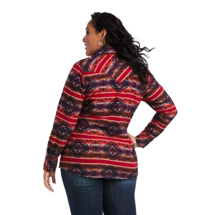 Ariat REAL Sedona Serape Shirt Rot | 5ZyVIdD2