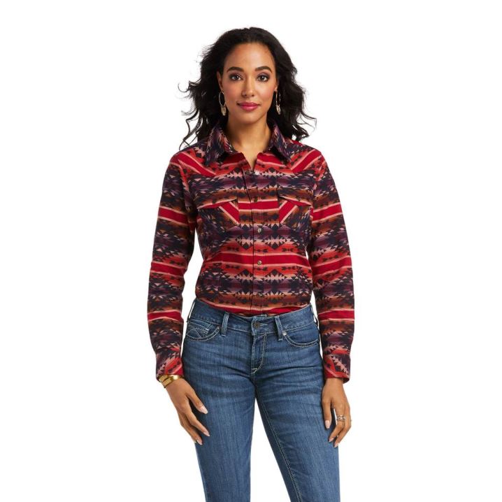 Ariat REAL Sedona Serape Shirt Rot | 5ZyVIdD2