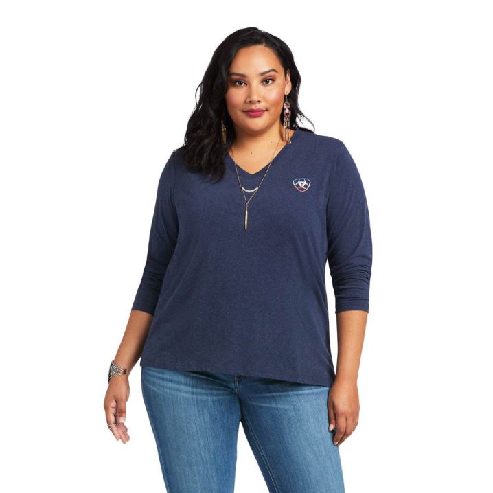 Ariat REAL Serape Thunderbird Tee Navy | FEAPsrYt