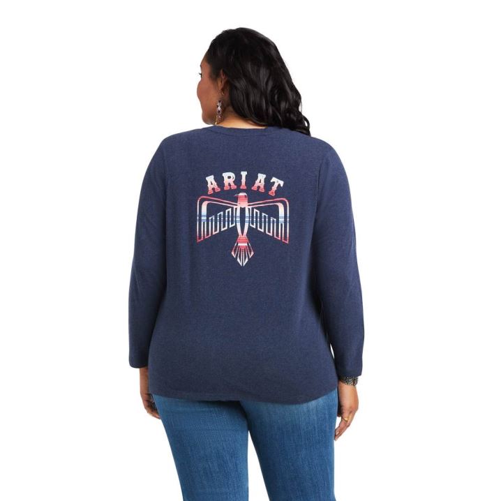 Ariat REAL Serape Thunderbird Tee Navy | FEAPsrYt