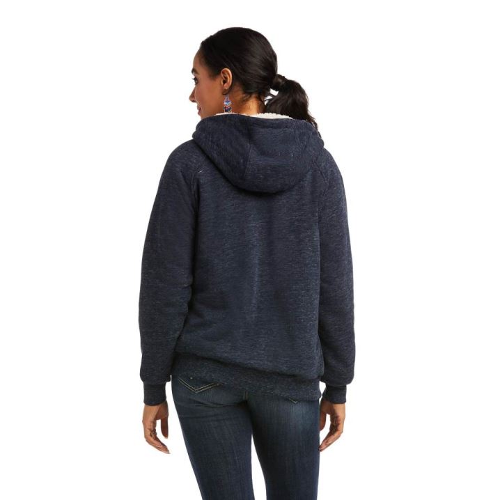 Ariat REAL Sherpa Full Zip Hoodie Dunkelblau | JOAgEWde