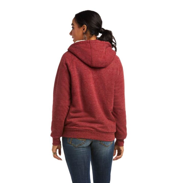 Ariat REAL Sherpa Full Zip Hoodie Rhubarb | nikXQZff