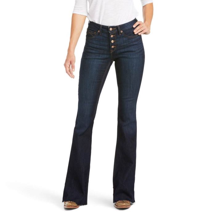 Ariat R.E.A.L. High Rise Ophelia Flare Jean Grau | lHhkgM5a