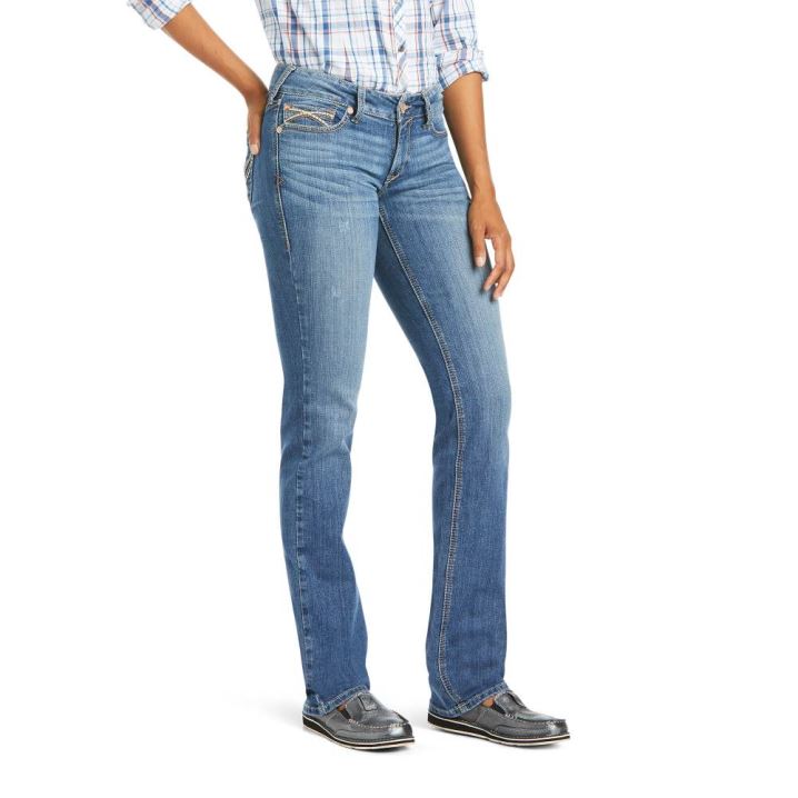 Ariat R.E.A.L. Mid Rise Arrow Fit Elissa Stackable Straight Leg Jean Eleanor | EoGMBv0y