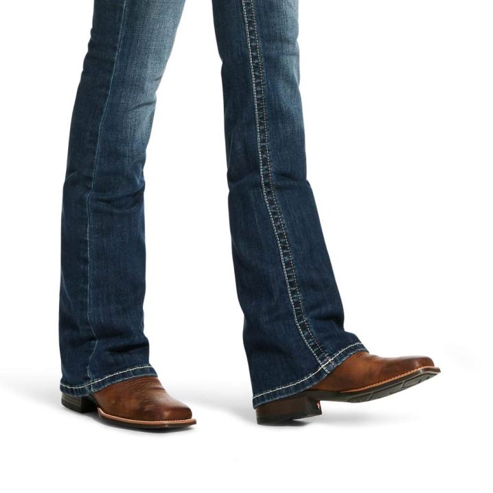 Ariat R.E.A.L. Mid Rise Stretch Entwined Festival Boot Cut Jean Blau | Su2OeAFX