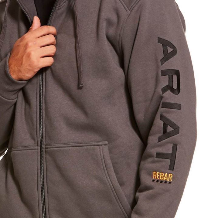 Ariat Rebar All-Weather Full Zip Hoodie Grau | 3e7RNXUz