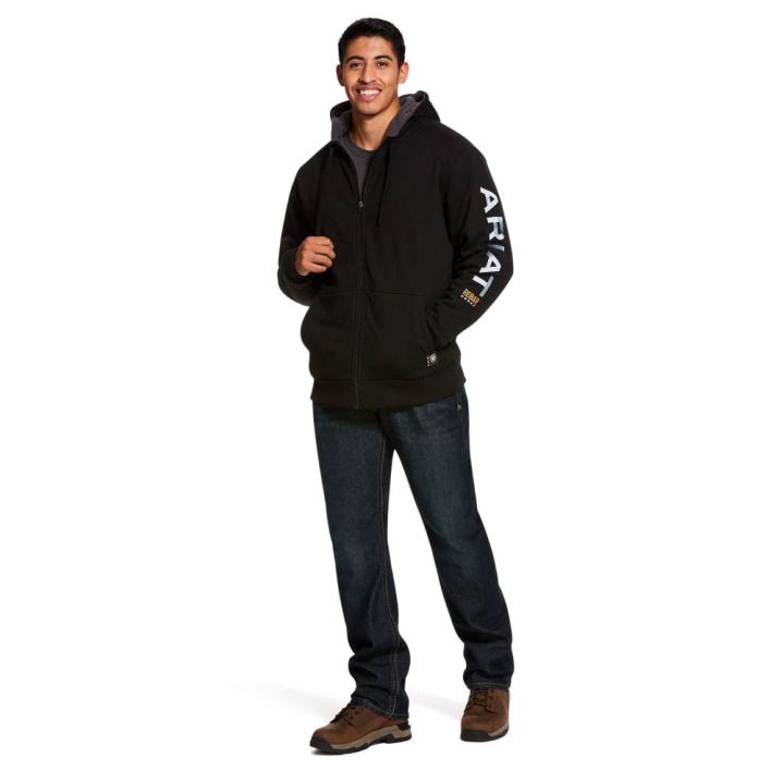 Ariat Rebar All-Weather Full Zip Hoodie Schwarz | y4WoJk1J