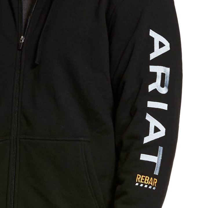 Ariat Rebar All-Weather Full Zip Hoodie Schwarz | y4WoJk1J