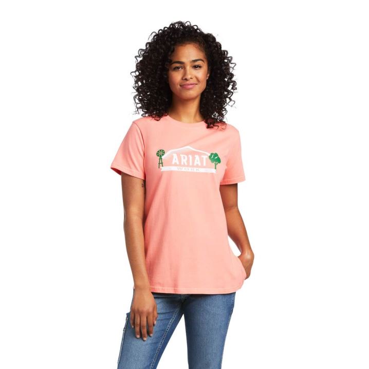 Ariat Rebar Baumwoll Strong Farm Graphic T-Shirt Summer Melon | B9NJZOzw