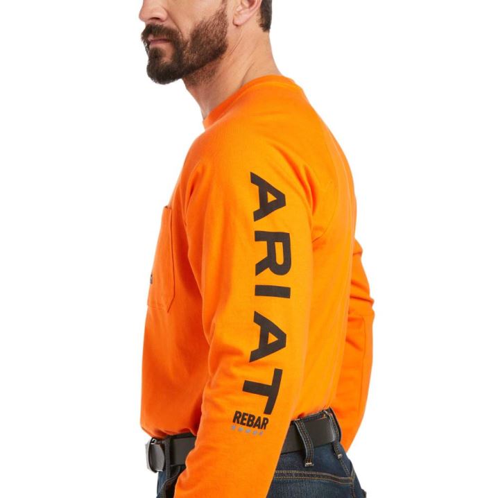 Ariat Rebar Baumwoll Strong Graphic T-Shirt Orange | JTOEXntw