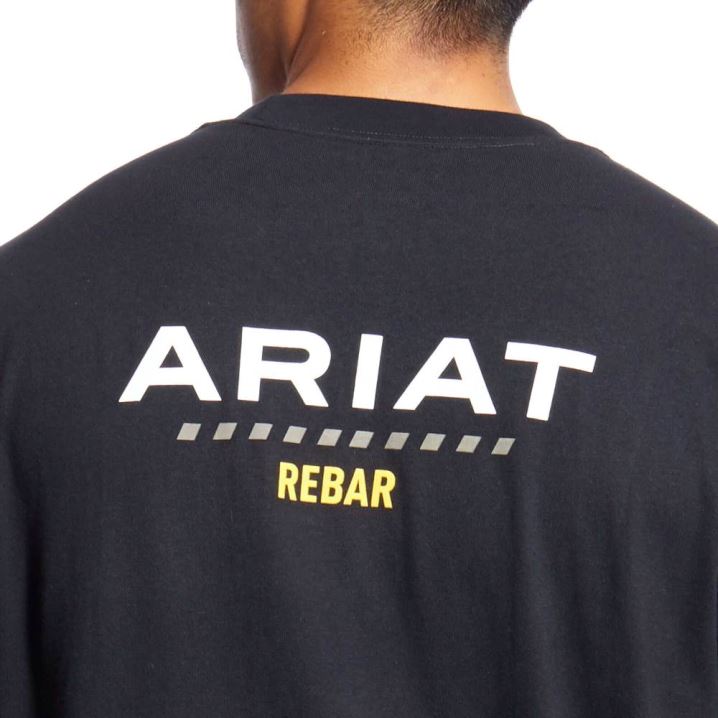 Ariat Rebar Baumwoll Strong Logo T-Shirt Schwarz | 33WvNUCA