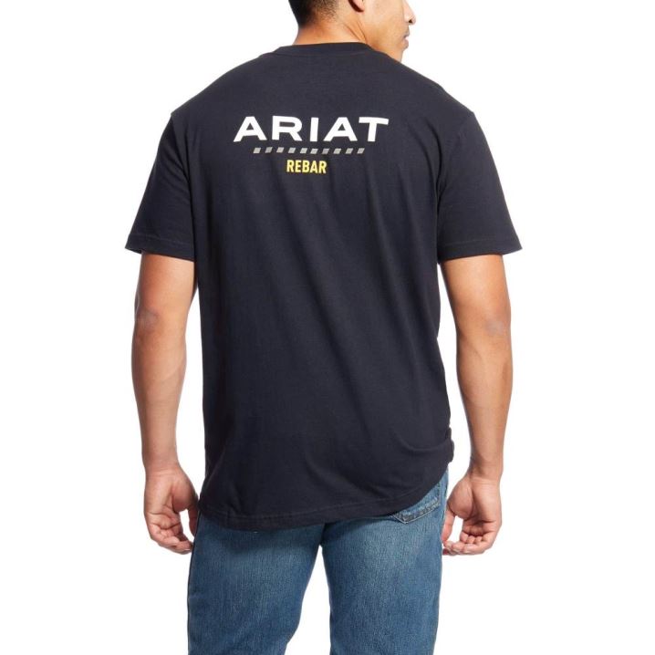 Ariat Rebar Baumwoll Strong Logo T-Shirt Schwarz | 33WvNUCA