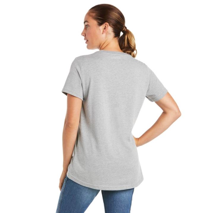 Ariat Rebar Baumwoll Strong Logo T-Shirt Grau | koekQVQA