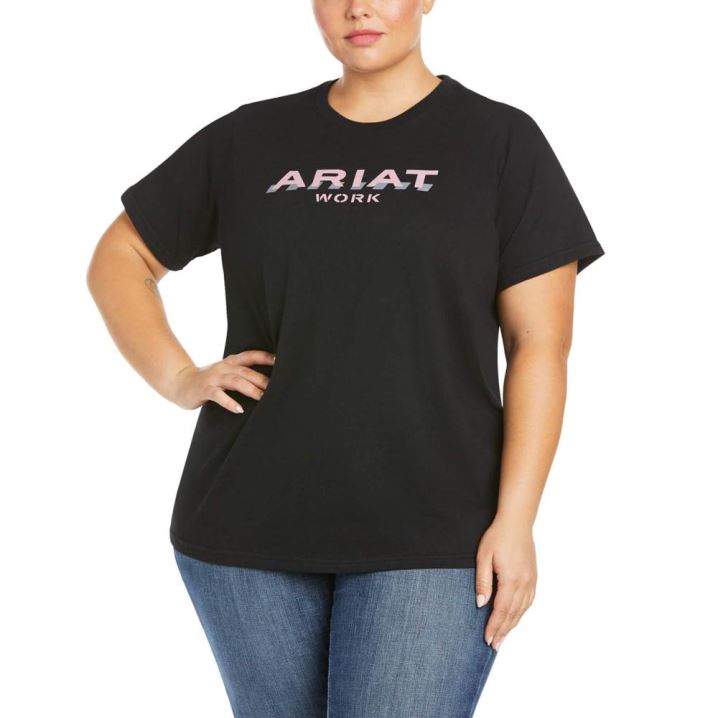 Ariat Rebar Baumwoll Strong Logo T-Shirt Navy | pU6S3HlH