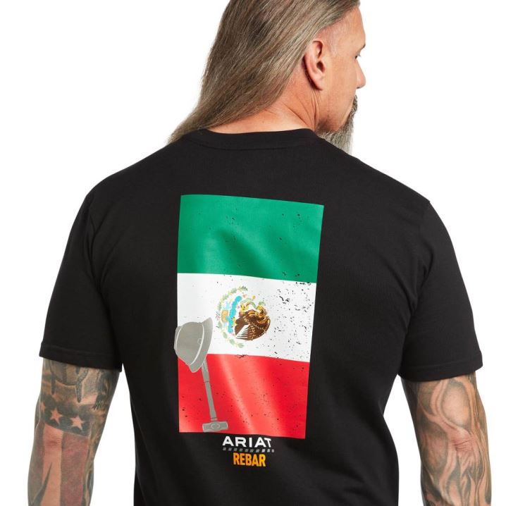 Ariat Rebar Baumwoll Strong Mexican Pride Graphic T-Shirt Schwarz | xyClmfR0