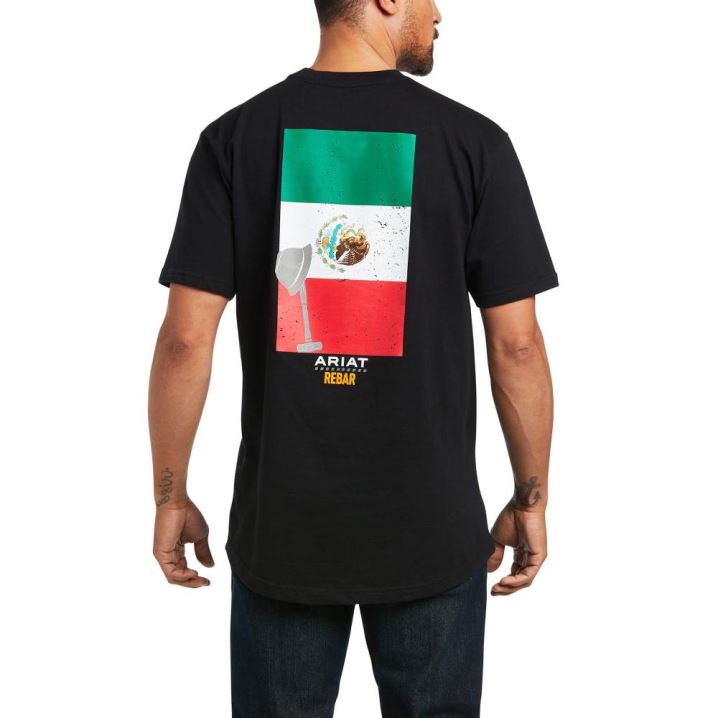 Ariat Rebar Baumwoll Strong Mexican Pride Graphic T-Shirt Schwarz | xyClmfR0