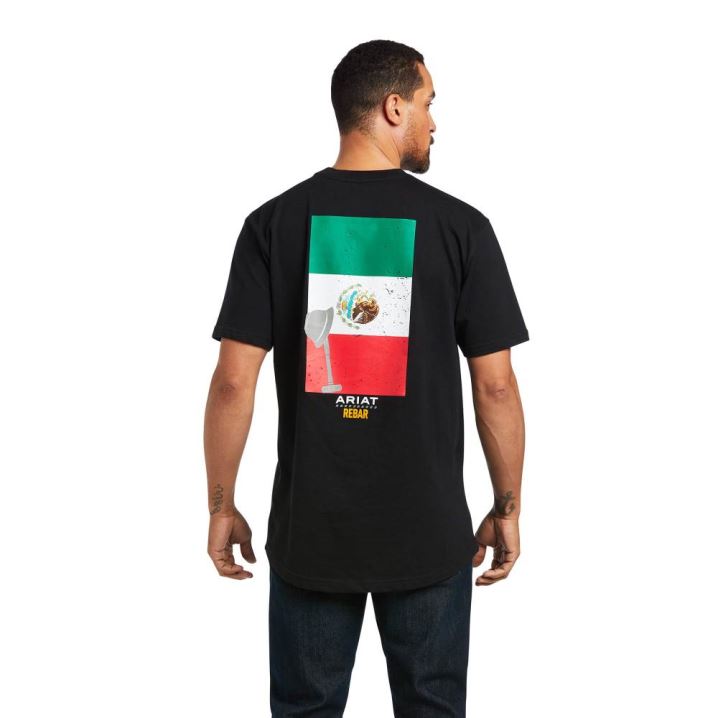 Ariat Rebar Baumwoll Strong Mexican Pride Graphic T-Shirt Schwarz | xyClmfR0